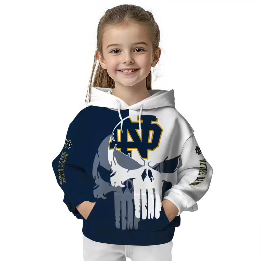 notre dame fighting irish graphic punisher navy white hoodie top rated notre dame fighting irish graphic punisher navy white hoodie top rated