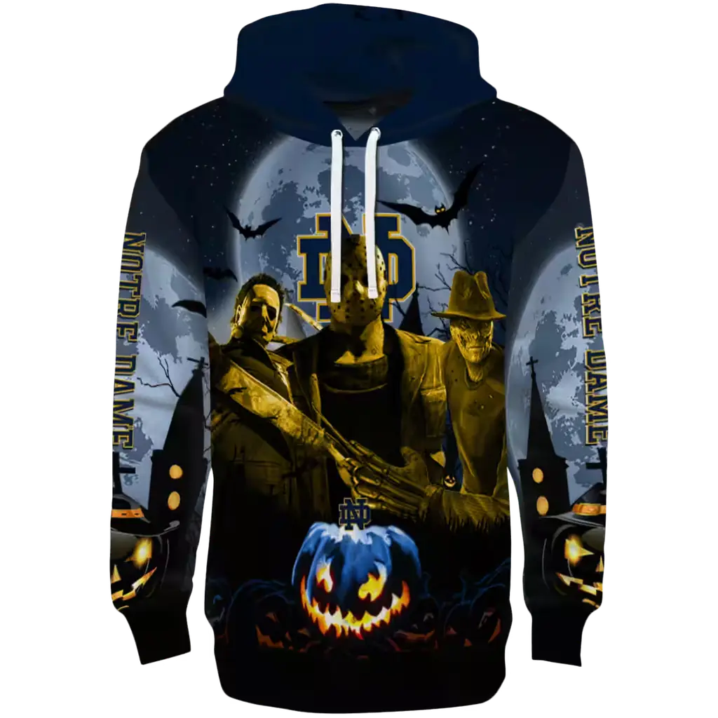 notre dame fighting irish halloween vibes navy black hoodie best selling notre dame fighting irish halloween vibes navy black hoodie best selling