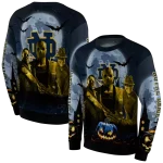 notre dame fighting irish halloween vibes navy black hoodie best selling