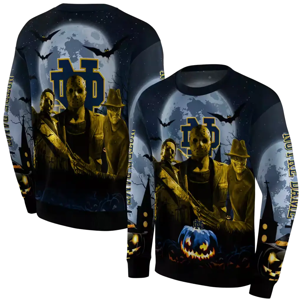 notre dame fighting irish halloween vibes navy black hoodie premium grade notre dame fighting irish halloween vibes navy black hoodie premium grade