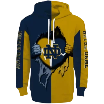 notre dame fighting irish heartbeat graphic navy hoodie best selling