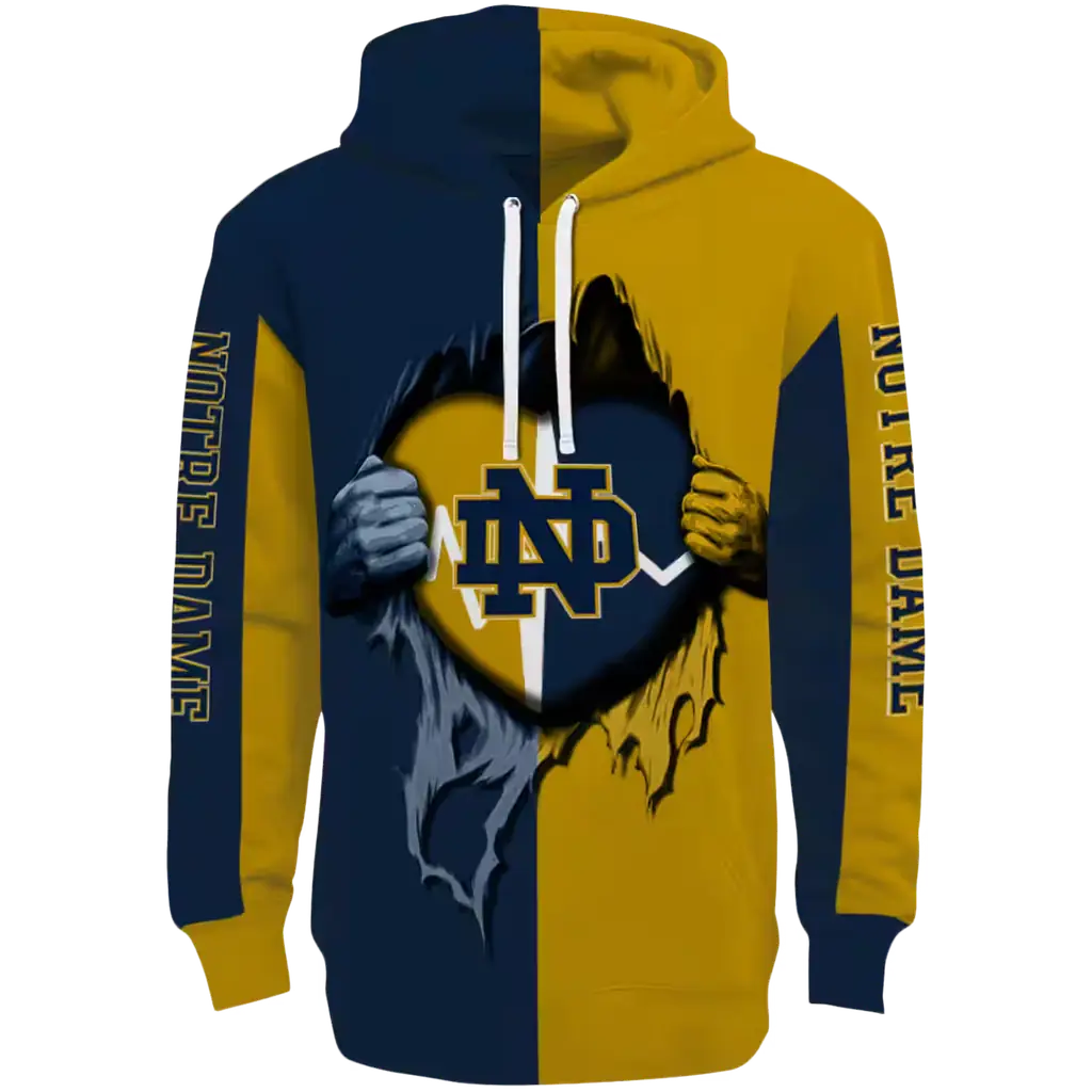 notre dame fighting irish heartbeat graphic navy hoodie best selling notre dame fighting irish heartbeat graphic navy hoodie best selling