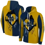 notre dame fighting irish heartbeat graphic navy hoodie best selling