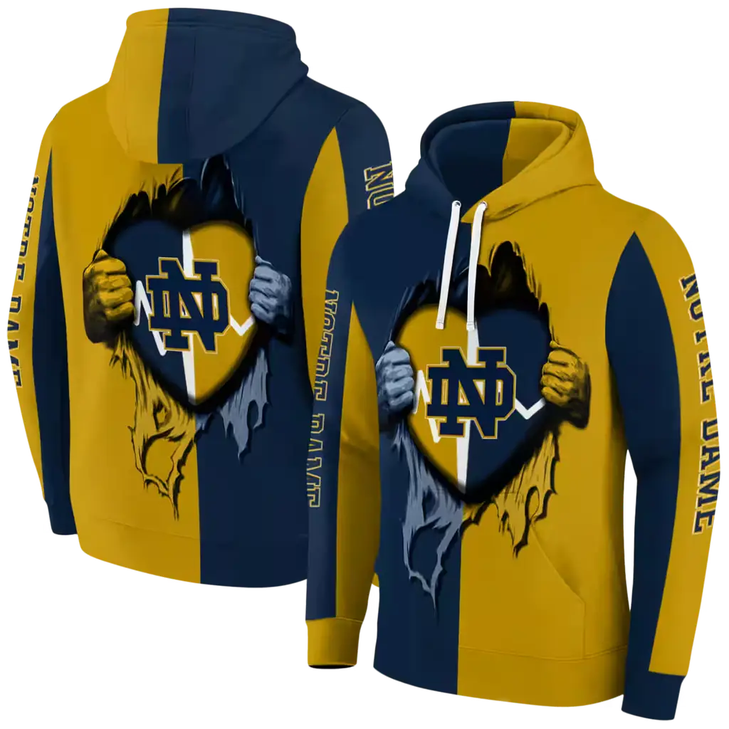 notre dame fighting irish heartbeat graphic navy hoodie fashion forward notre dame fighting irish heartbeat graphic navy hoodie fashion forward