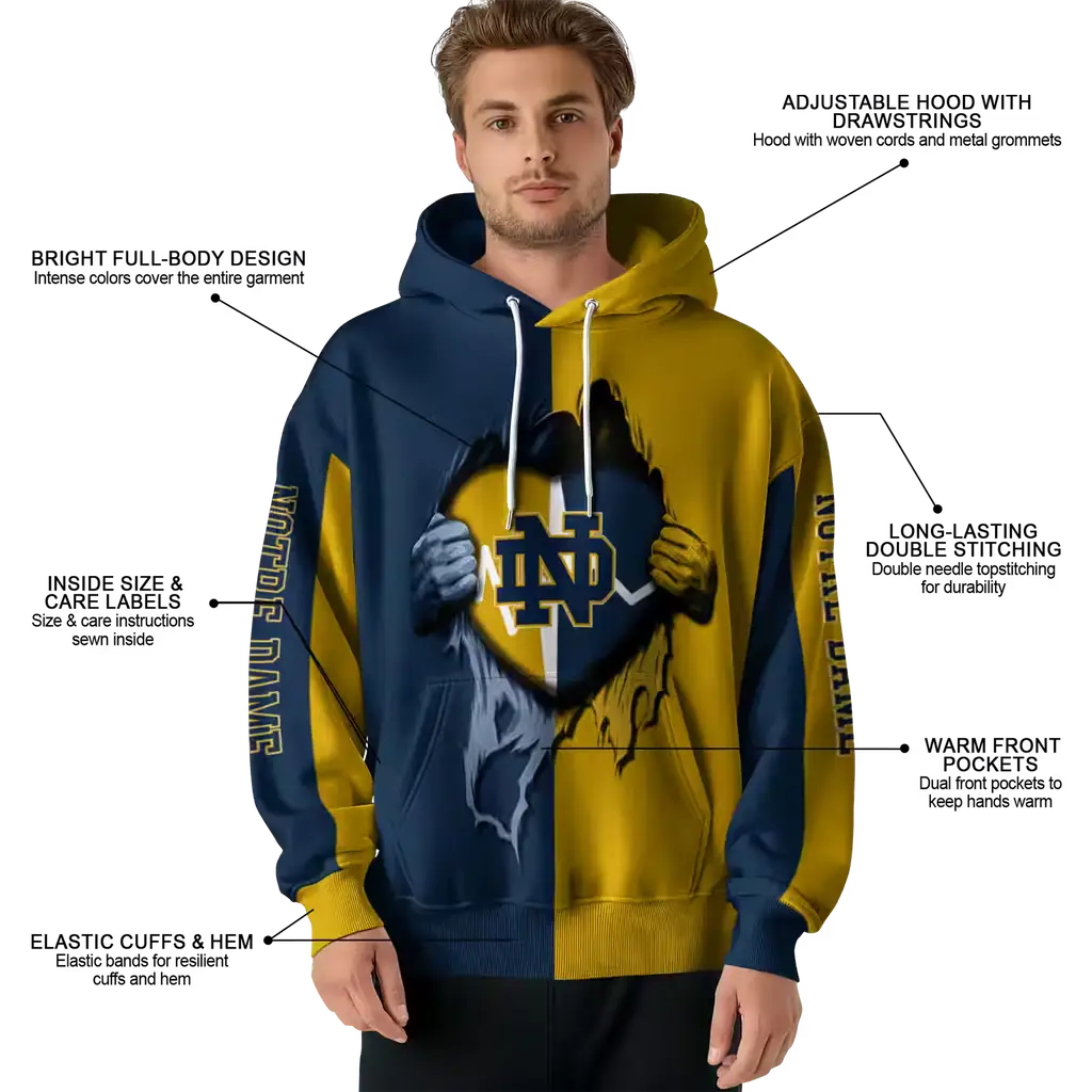 notre dame fighting irish heartbeat graphic navy hoodie latest model notre dame fighting irish heartbeat graphic navy hoodie latest model
