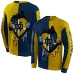 notre dame fighting irish heartbeat graphic navy hoodie best selling