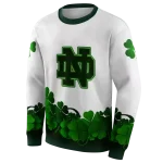 notre dame fighting irish lucky motif white green hoodie best selling