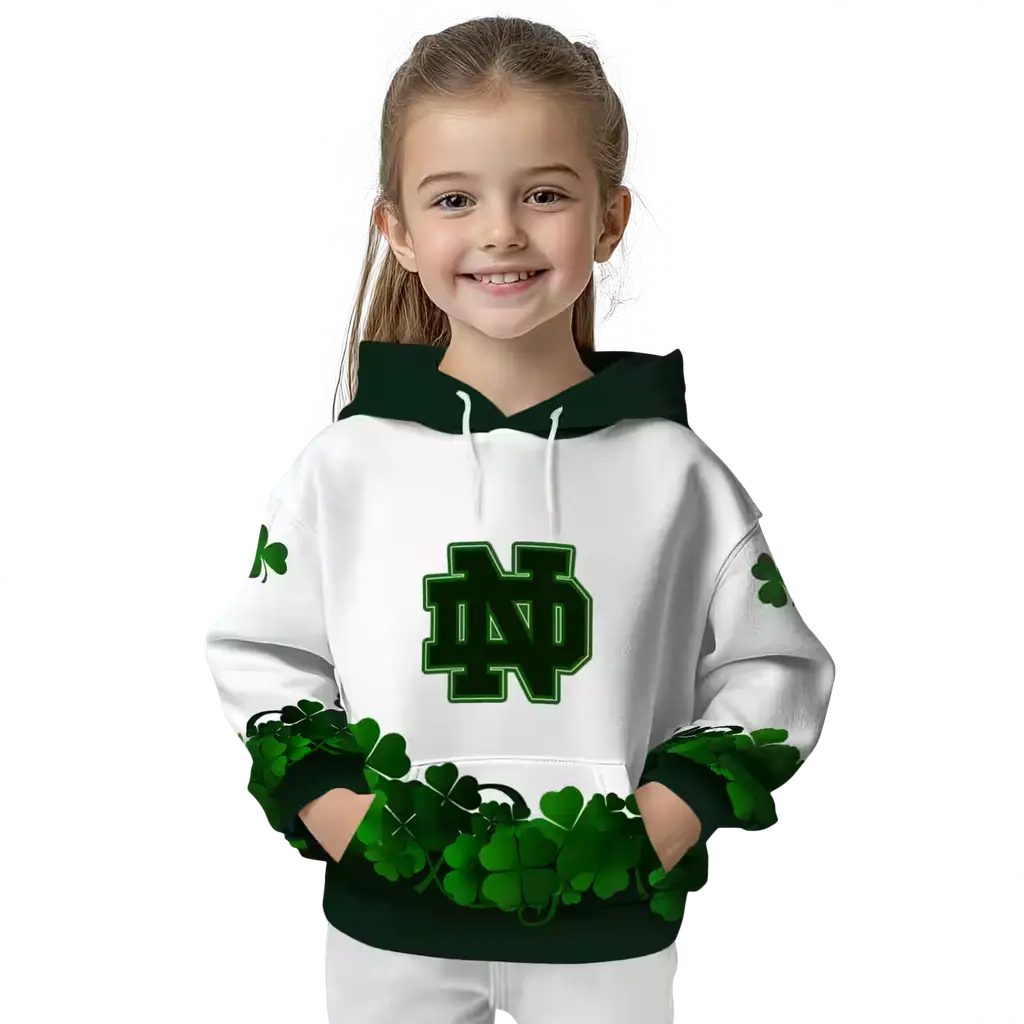 notre dame fighting irish lucky motif white green hoodie top rated notre dame fighting irish lucky motif white green hoodie top rated