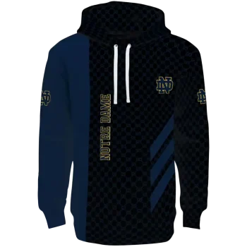 notre dame fighting irish monogram pattern navy hoodie best selling
