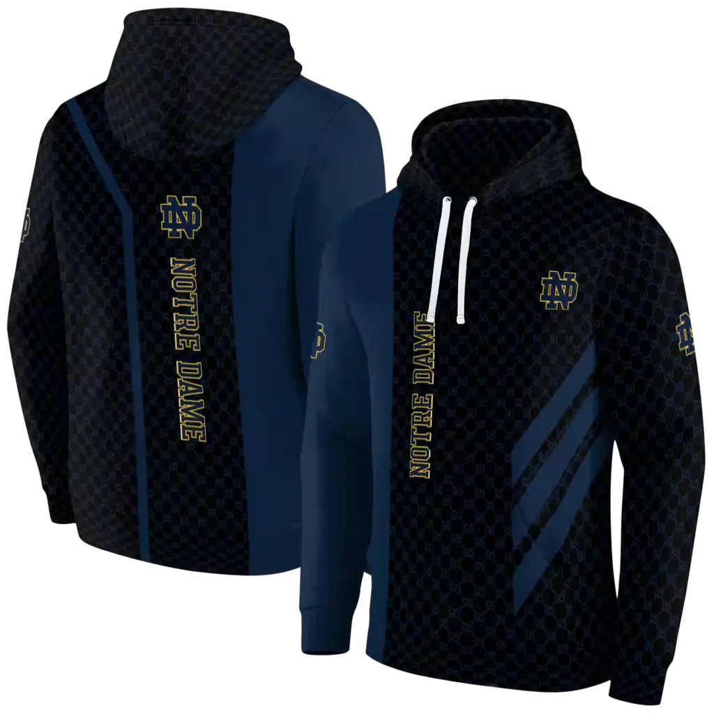 notre dame fighting irish monogram pattern navy hoodie fashion forward notre dame fighting irish monogram pattern navy hoodie fashion forward