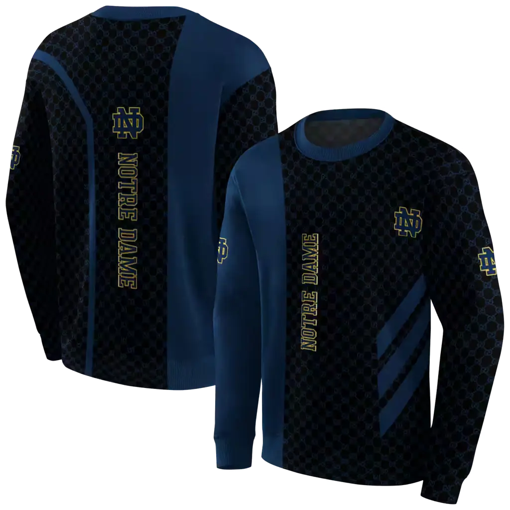 notre dame fighting irish monogram pattern navy hoodie premium grade notre dame fighting irish monogram pattern navy hoodie premium grade
