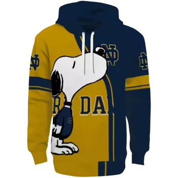 notre dame fighting irish playful snoopy navy hoodie best selling