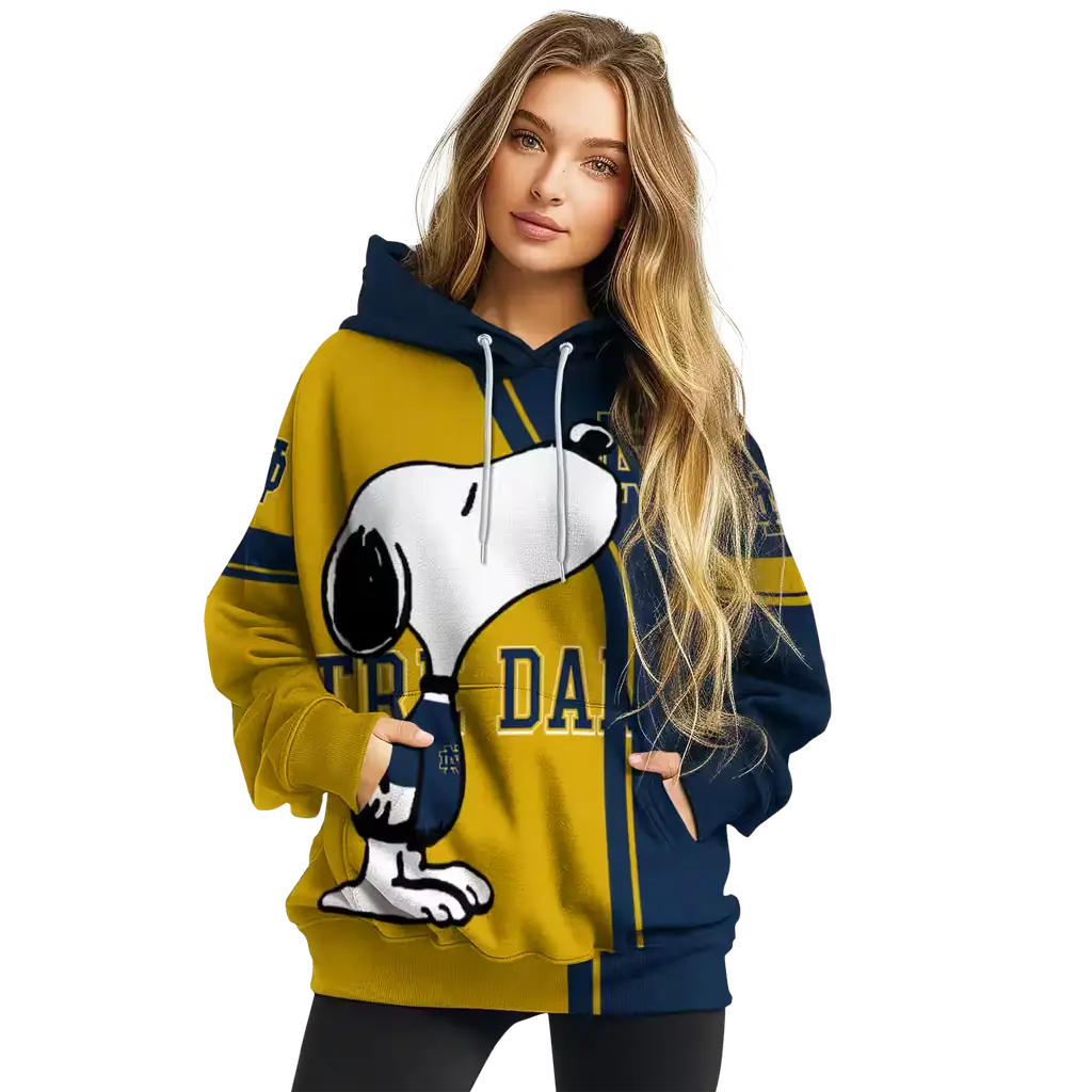 notre dame fighting irish playful snoopy navy hoodie high quality notre dame fighting irish playful snoopy navy hoodie high quality