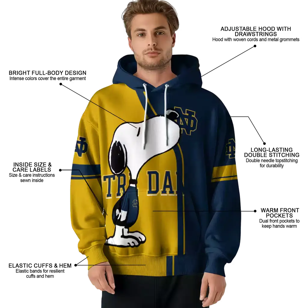 notre dame fighting irish playful snoopy navy hoodie latest model notre dame fighting irish playful snoopy navy hoodie latest model