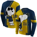notre dame fighting irish playful snoopy navy hoodie best selling
