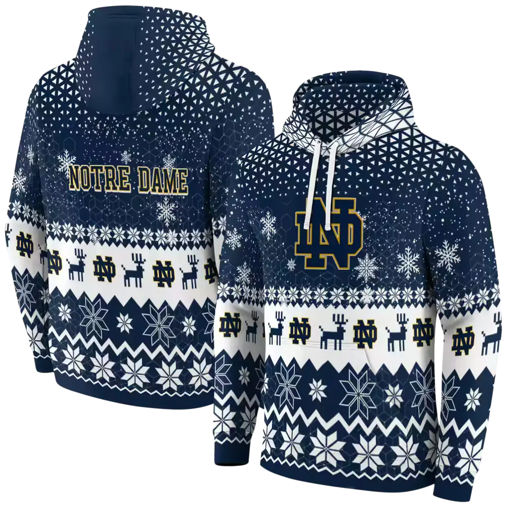 notre dame fighting irish reindeer motif navy hoodie fashion forward notre dame fighting irish reindeer motif navy hoodie fashion forward