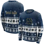 notre dame fighting irish reindeer motif navy hoodie best selling