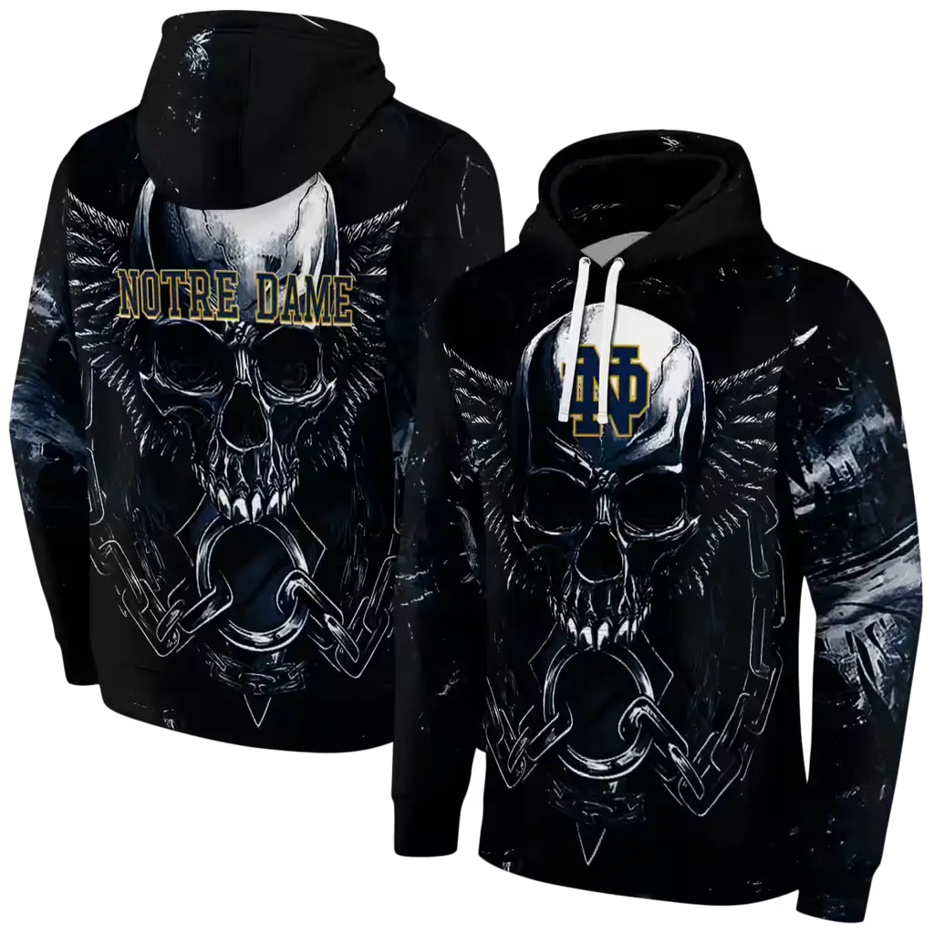 notre dame fighting irish skull artwork navy black hoodie fashion forward notre dame fighting irish skull artwork navy black hoodie fashion forward