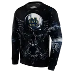notre dame fighting irish skull artwork navy black hoodie best selling