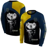 notre dame fighting irish skull punisher gold black hoodie best selling