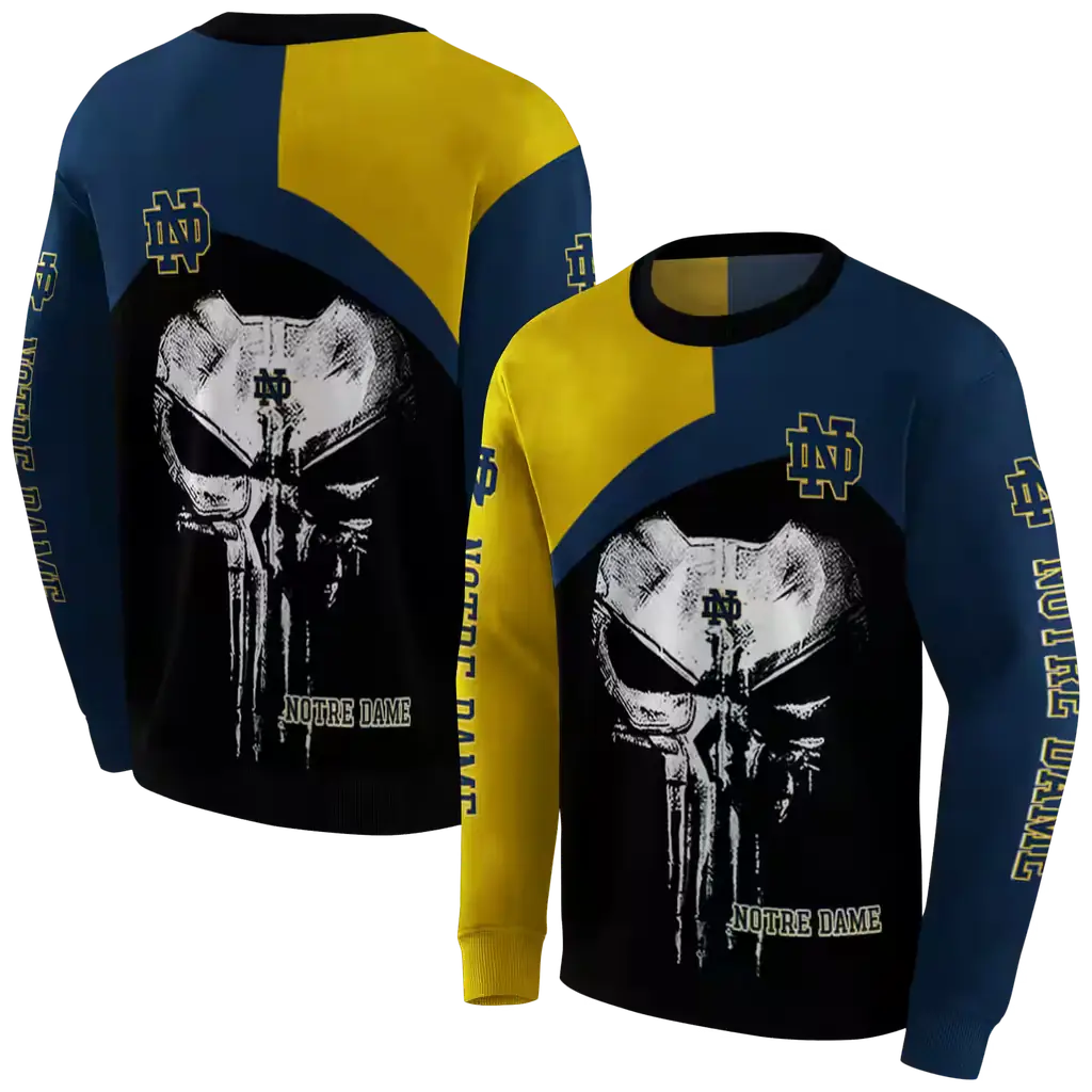notre dame fighting irish skull punisher gold black hoodie premium grade notre dame fighting irish skull punisher gold black hoodie premium grade