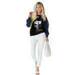 notre dame fighting irish skull punisher gold black hoodie best selling