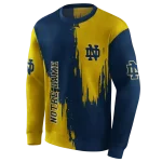 notre dame fighting irish splatter effect navy hoodie best selling