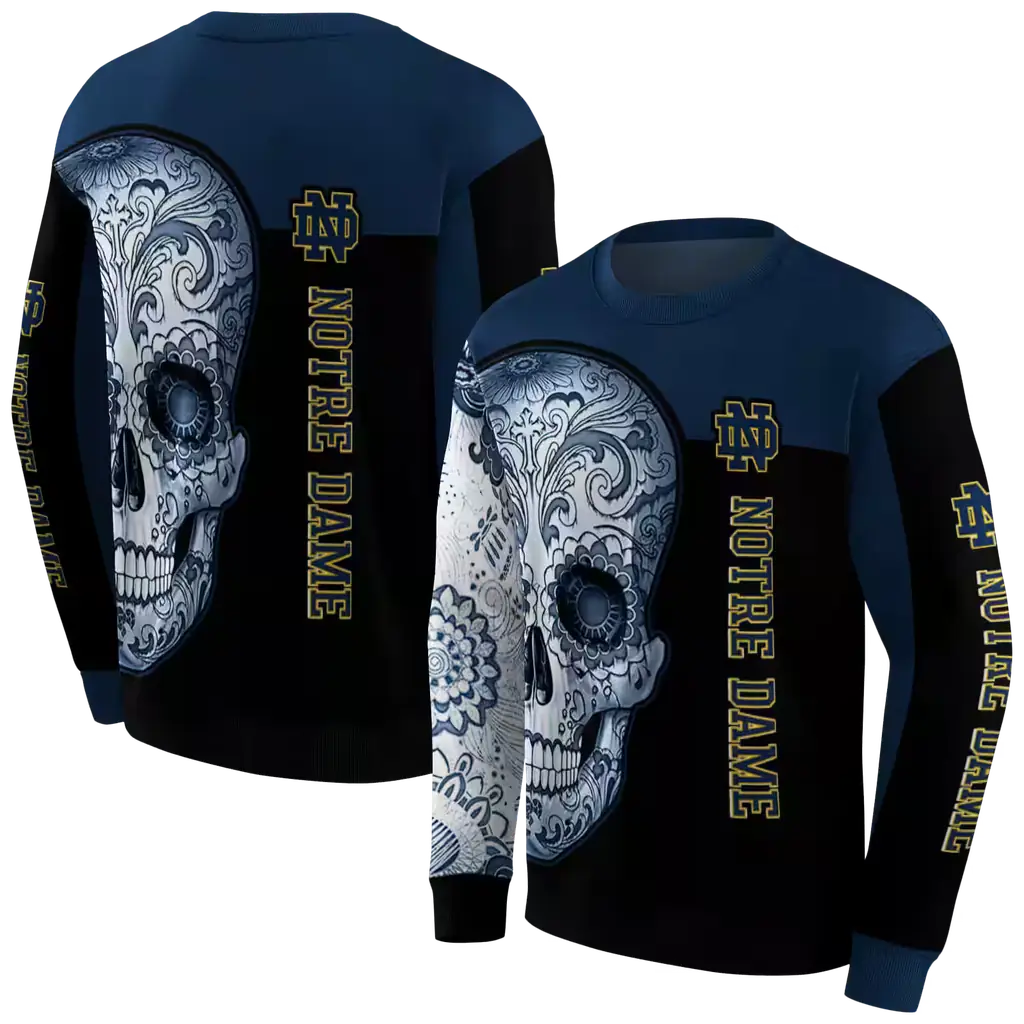 notre dame fighting irish sugar skull navy black hoodie premium grade notre dame fighting irish sugar skull navy black hoodie premium grade