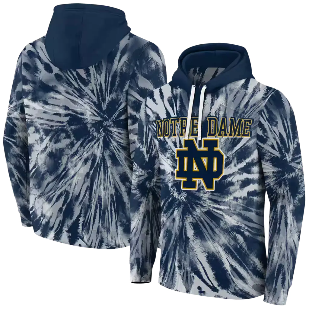 notre dame fighting irish tie dye pattern navy hoodie fashion forward notre dame fighting irish tie dye pattern navy hoodie fashion forward