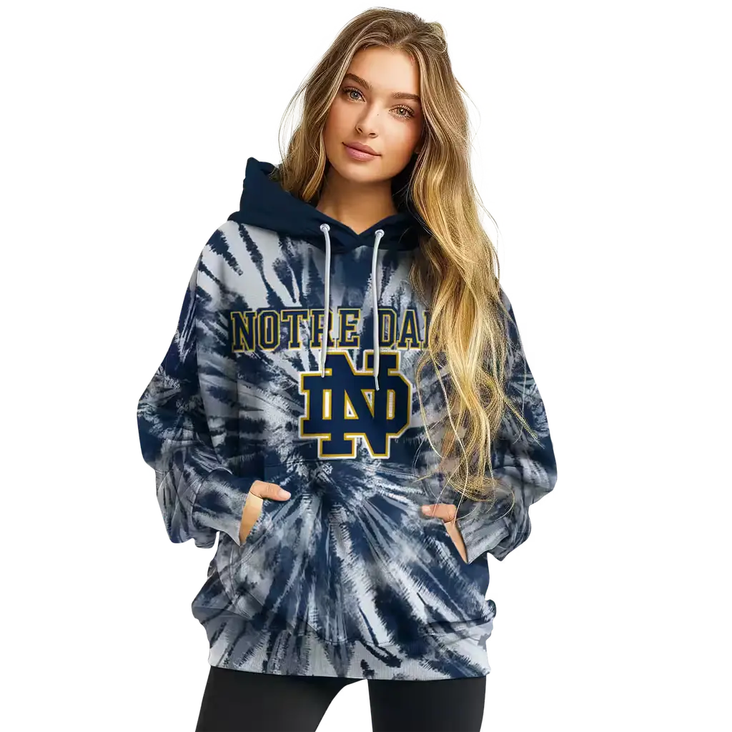 notre dame fighting irish tie dye pattern navy hoodie high quality notre dame fighting irish tie dye pattern navy hoodie high quality