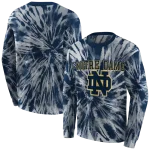 notre dame fighting irish tie dye pattern navy hoodie best selling