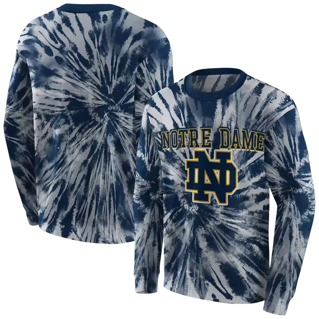 notre dame fighting irish tie dye pattern navy hoodie premium grade notre dame fighting irish tie dye pattern navy hoodie premium grade