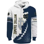 notre dame fighting irish triangular pattern navy white hoodie best selling