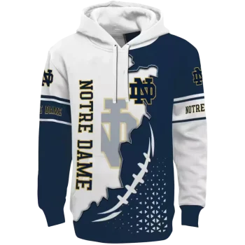 notre dame fighting irish triangular pattern navy white hoodie best selling