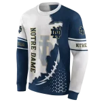 notre dame fighting irish triangular pattern navy white hoodie best selling
