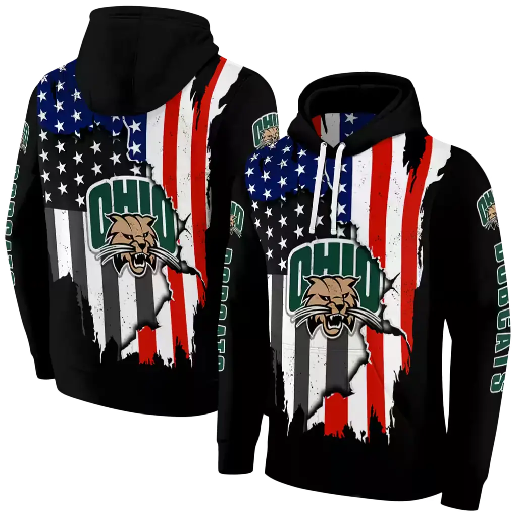 ohio bobcats american pride black hoodie fashion forward ohio bobcats american pride black hoodie fashion forward