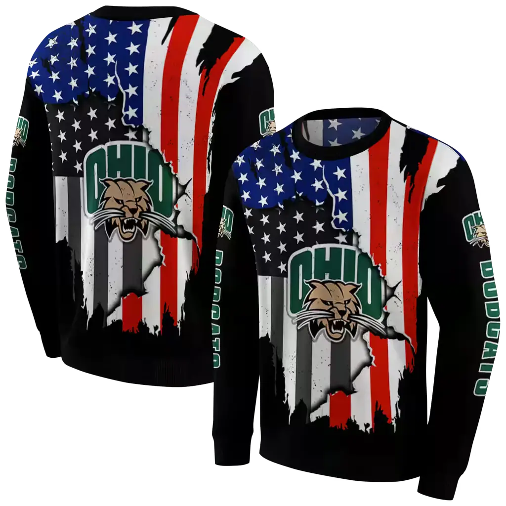 ohio bobcats american pride black hoodie premium grade ohio bobcats american pride black hoodie premium grade