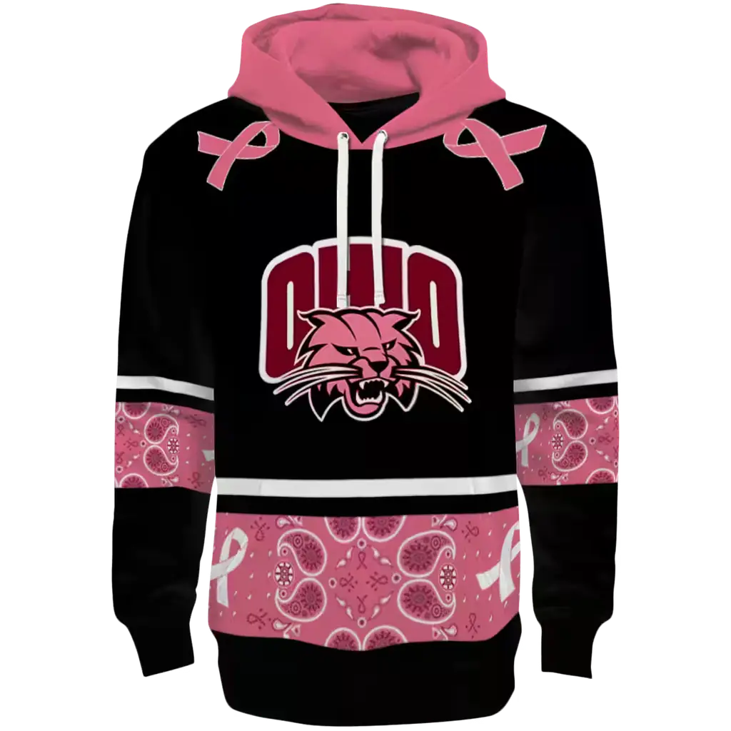 ohio bobcats awareness ribbon black pink hoodie best selling ohio bobcats awareness ribbon black pink hoodie best selling