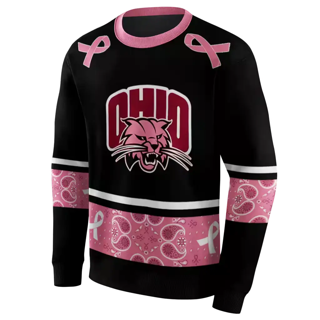 ohio bobcats awareness ribbon black pink hoodie new arrival ohio bobcats awareness ribbon black pink hoodie new arrival
