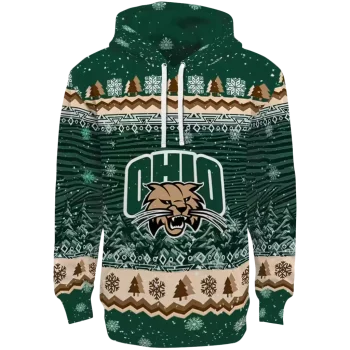 ohio bobcats christmas trees green hoodie best selling