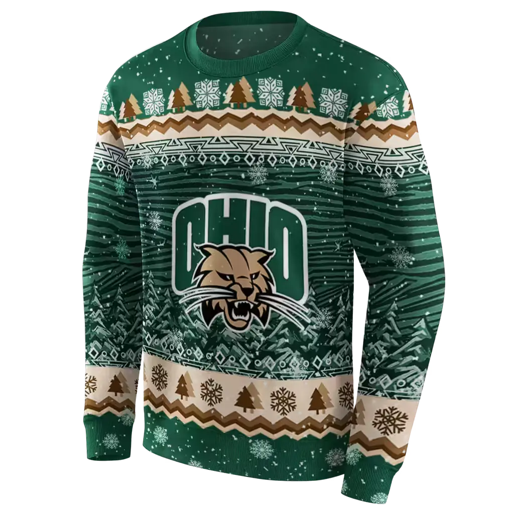 ohio bobcats christmas trees green hoodie new arrival ohio bobcats christmas trees green hoodie new arrival