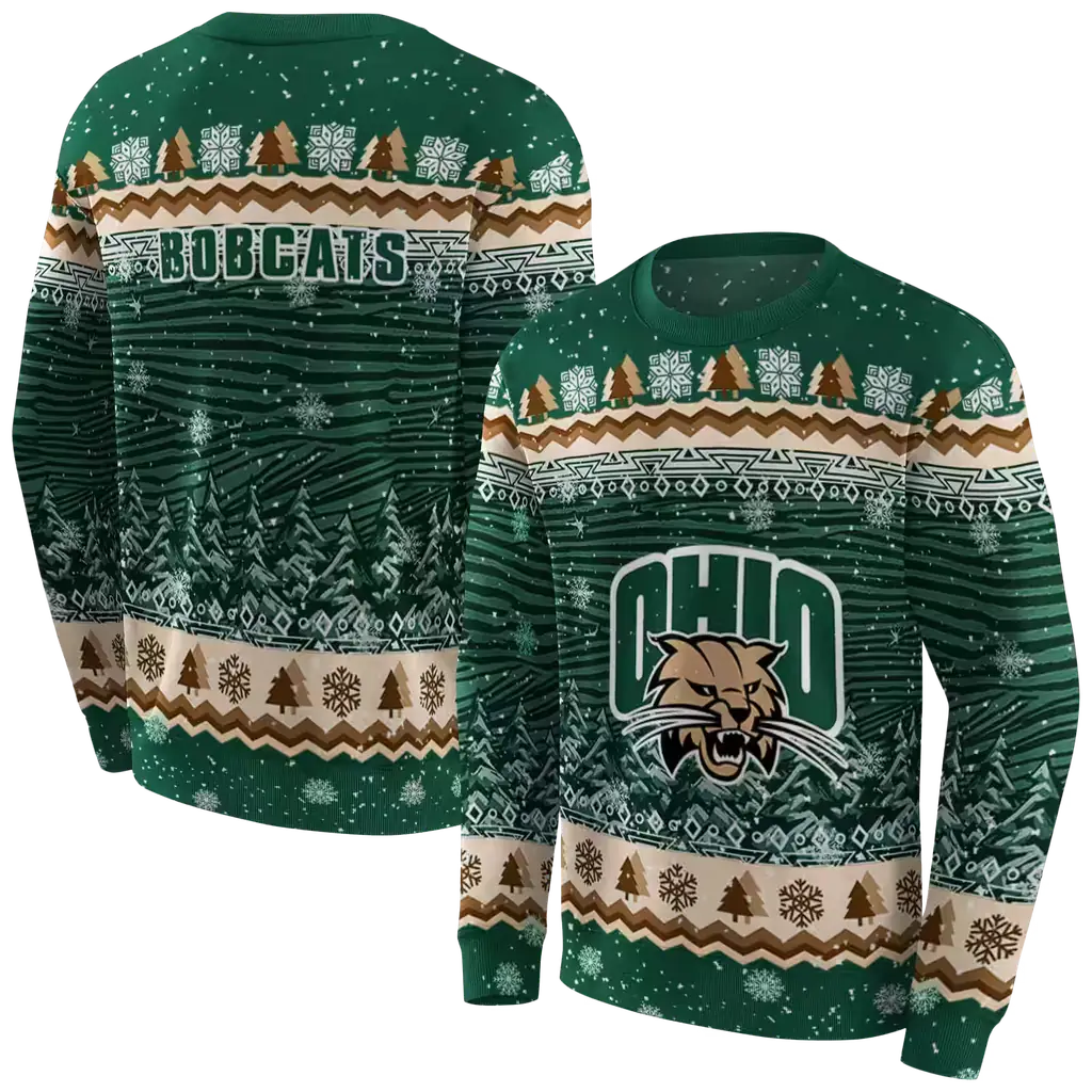 ohio bobcats christmas trees green hoodie premium grade ohio bobcats christmas trees green hoodie premium grade