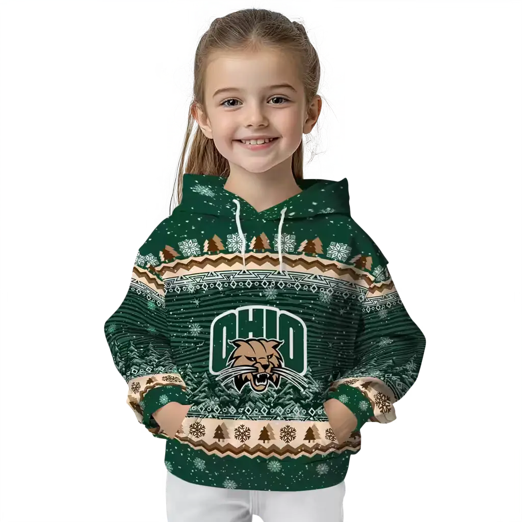 ohio bobcats christmas trees green hoodie top rated ohio bobcats christmas trees green hoodie top rated