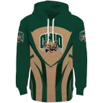 ohio bobcats concentric lines green black hoodie best selling