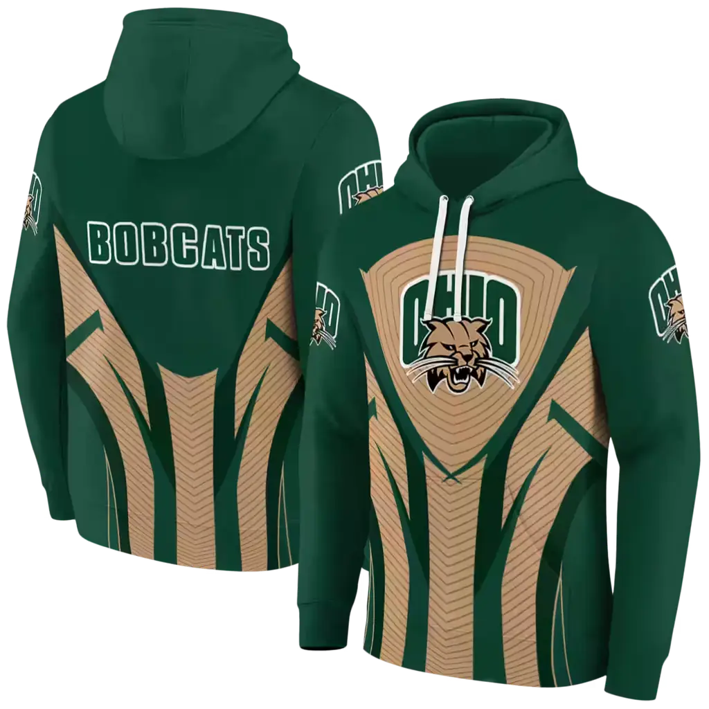ohio bobcats concentric lines green black hoodie fashion forward ohio bobcats concentric lines green black hoodie fashion forward