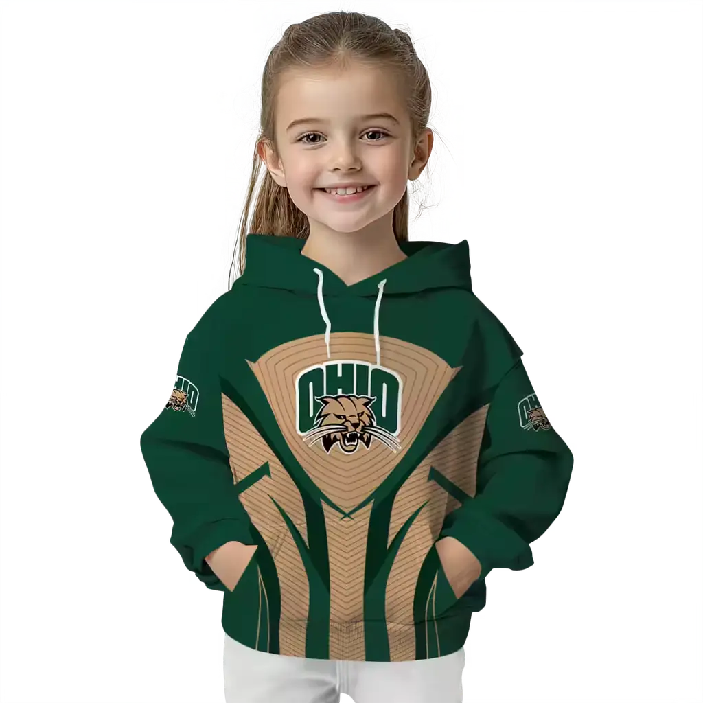 ohio bobcats concentric lines green black hoodie top rated ohio bobcats concentric lines green black hoodie top rated