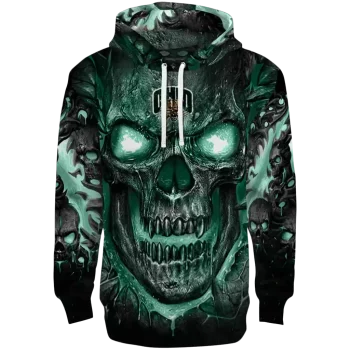 ohio bobcats demonic skull green black hoodie best selling