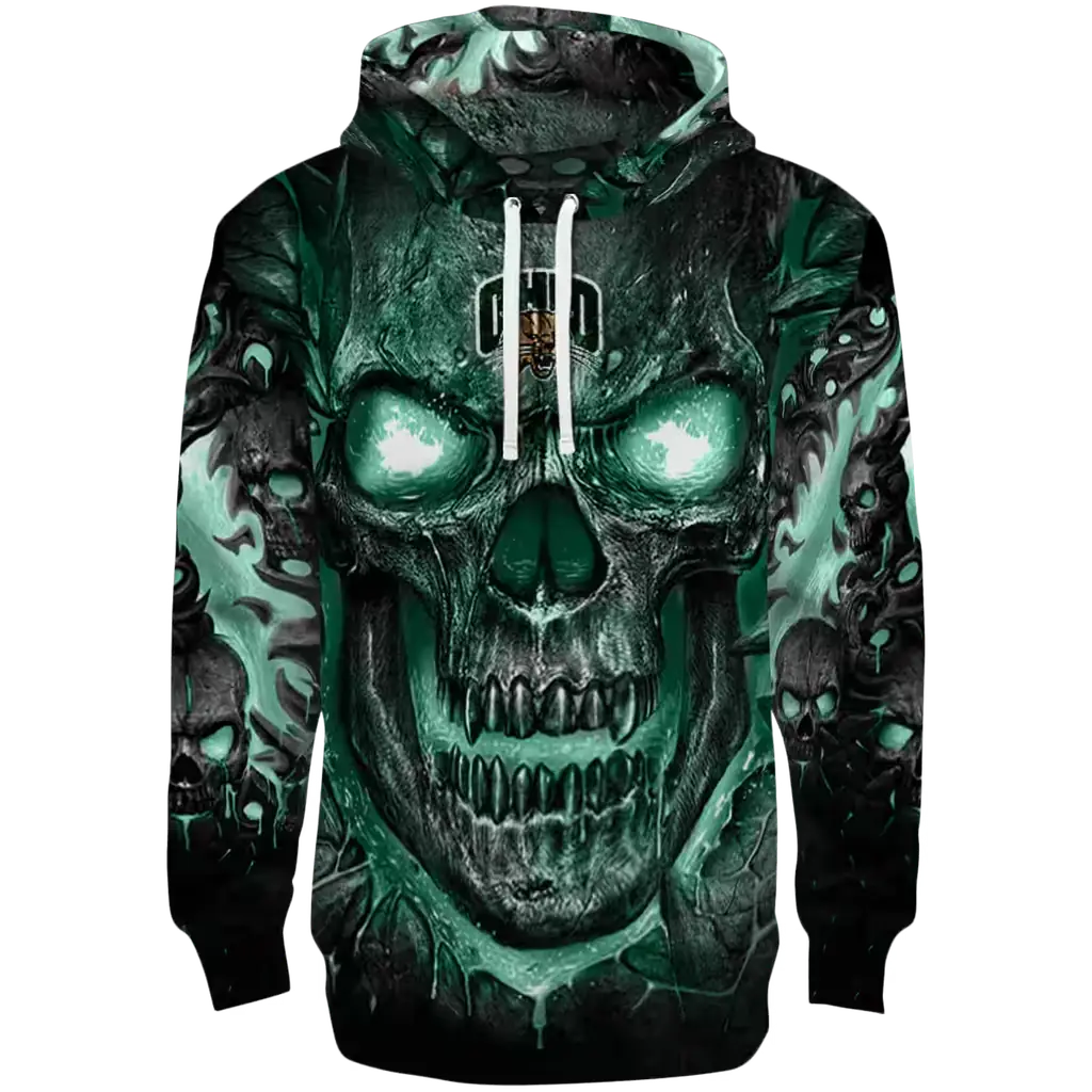 ohio bobcats demonic skull green black hoodie best selling ohio bobcats demonic skull green black hoodie best selling