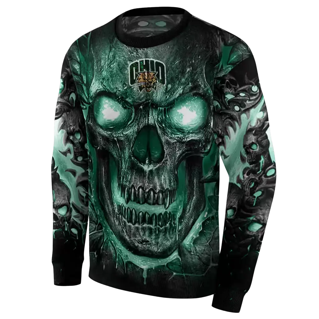 ohio bobcats demonic skull green black hoodie new arrival ohio bobcats demonic skull green black hoodie new arrival