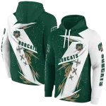 ohio bobcats dynamic slash green white hoodie best selling